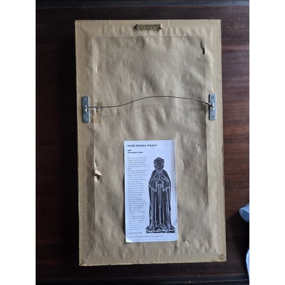 Clark Paterson Brass Rubbing Dame Jemima Wilson 1977 Westminster Abbey 19x11 - Picture 7 of 8